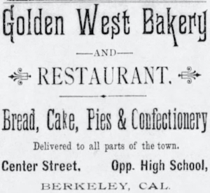 Picture of ad for the Golden West Bakery restaurant