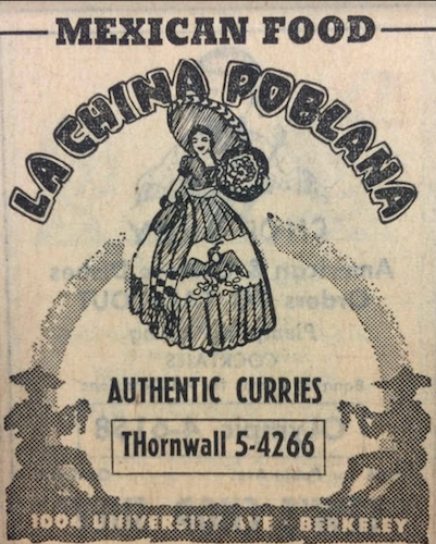 Picture of ad for La China Poblana restaurant