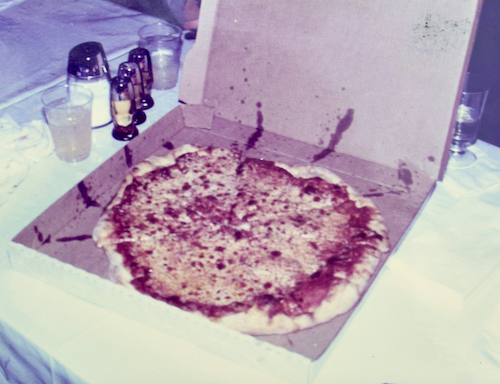 Picture of Granata's last pizza, February 17. 1989