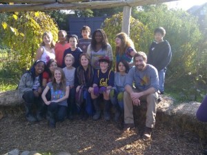 Edible Schoolyard volunteers with Jake Gyllenhaal