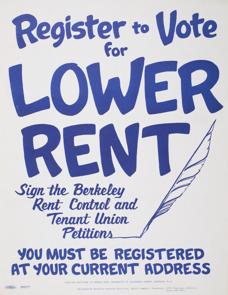 Poster Register to Vote for Lower Rent