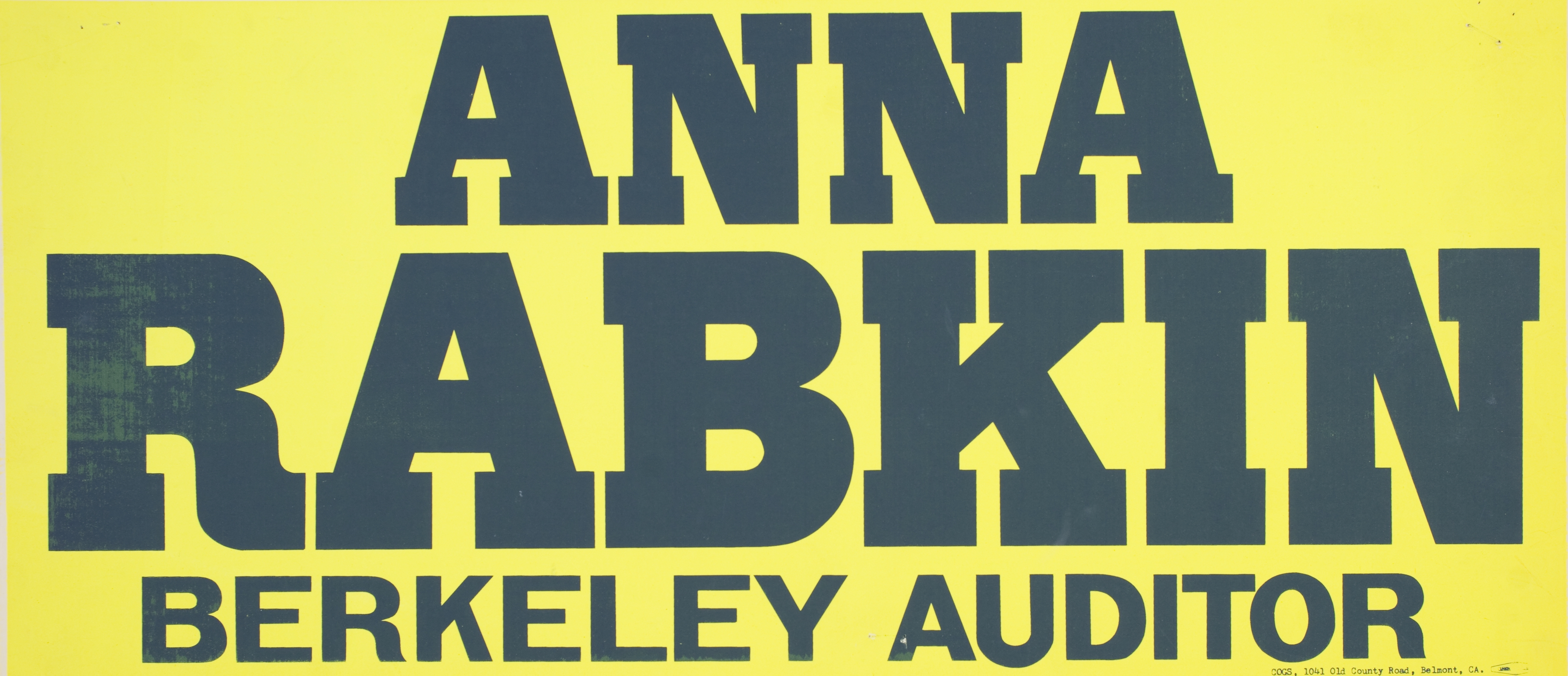 Poster Anna Rabkin for Berkeley Auditor